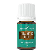 Young Living Eucalyptus Blue bottle pour for a crisp diffuser moment