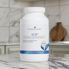 ICP packaging and label highlights essential oil infusion for a gentle cleanse.