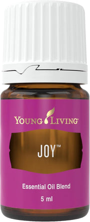 Young Living Joy bottle pour highlights its floral aroma for an inviting scent.