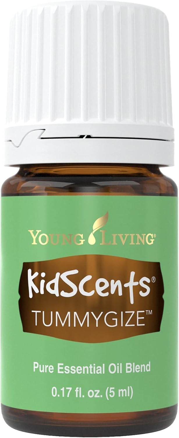 Young Living KidScents TummyGize bottle closeup for tummy comfort and gentle aroma