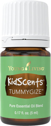 Young Living KidScents TummyGize bottle closeup for tummy comfort and gentle aroma