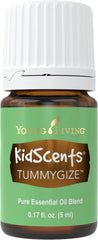 Young Living KidScents TummyGize bottle closeup for tummy comfort and gentle aroma