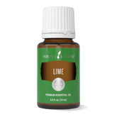 Young Living Lime essential oil bottle, 15 ml, pure aroma for diffusion and topical use.