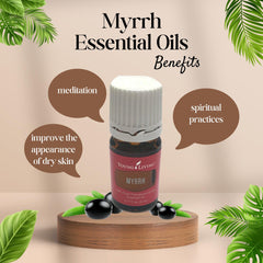 Young Living Myrrh diffuser scene creates a grounding, calming atmosphere.