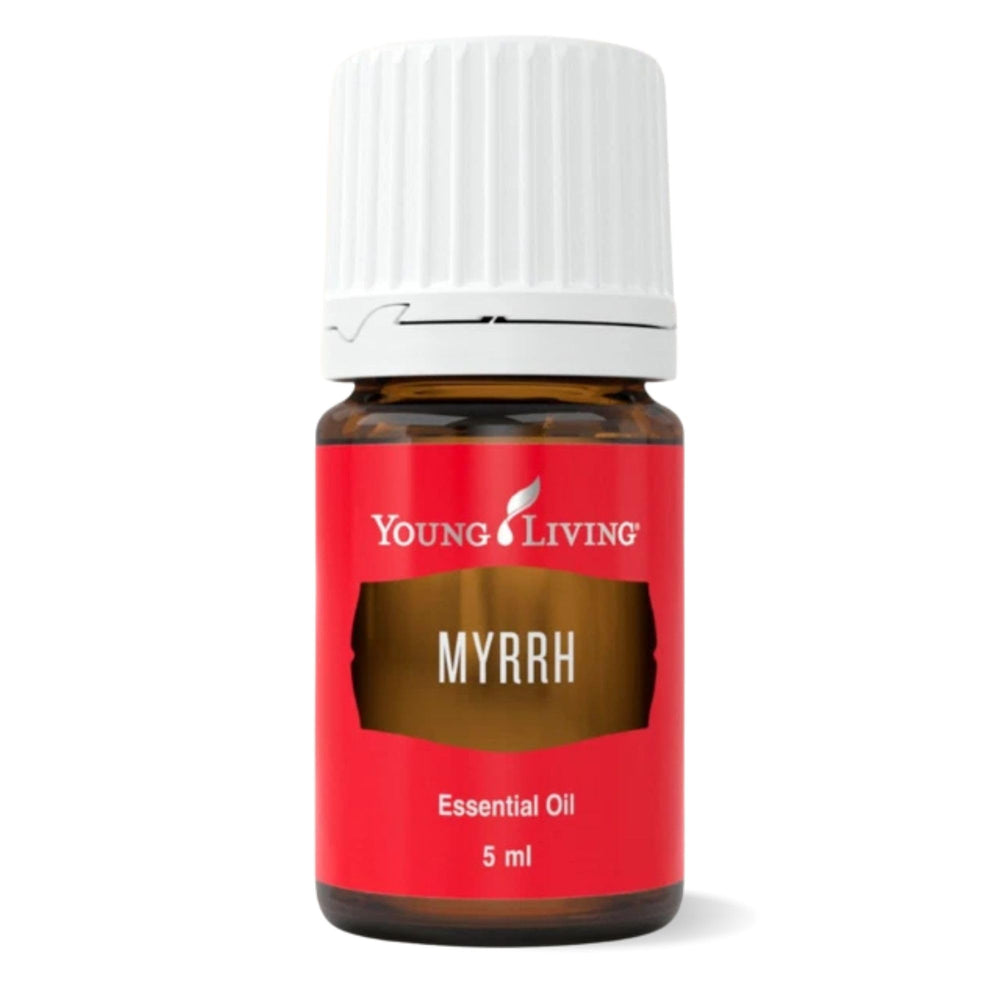 Young Living Myrrh Essential Oil 5ml bottle with label ready for diffusion.