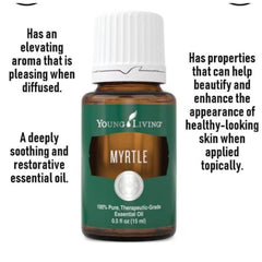 Young Living Myrtle Oil bottle pour enables easy, controlled use in baths.