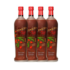 Young Living NingXia Red bottle pour highlighting convenient daily antioxidant support.
