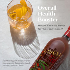Young Living NingXia Red wolfberry-blueberry close-up emphasizing natural antioxidants.