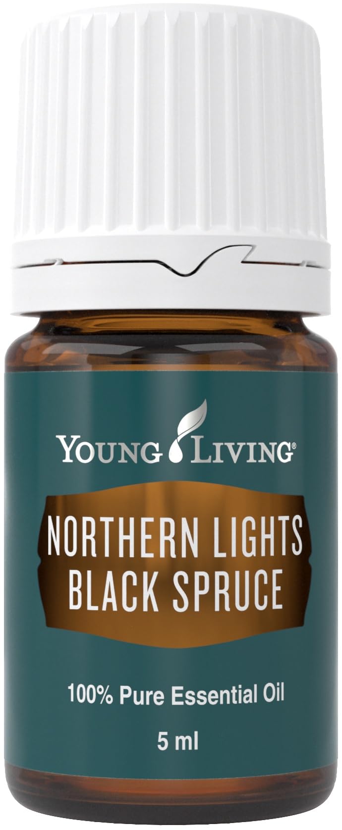 Young Living Northern Black Spruce bottle close-up showing a fresh, uplifting aroma.