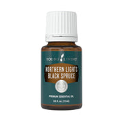 Young Living Northern Lights Black Spruce 15ml bottle with a calming, earthy scent.