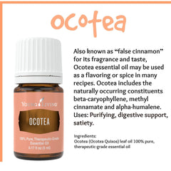 Lifestyle shot of Ocotea oil evokes cozy, spicy aroma for evenings.