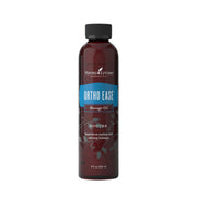 Young Living Ortho Ease Massage Oil bottle with a peppermint and lavender blend for relaxing muscles.