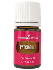 Young Living Patchouli essential oil 5ml bottle with earthy aroma for relaxation.