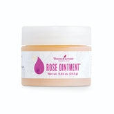 Young Living Rose Ointment tub for moisturized, soothed skin.
