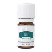 Young Living Sage Vitality 5ml bottle close-up, showcasing premium aroma for rituals and cooking.