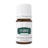 Young Living Spearmint Vitality 5ml bottle ready for culinary use and flavor exploration.
