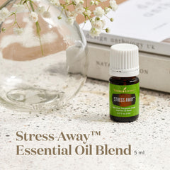 Young Living Stress Away diffuser setup for home or office relaxation.