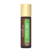 Young Living Stress Away Roll-On bottle exuding a calming tropical scent.