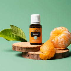 Young Living Tangerine oil dropper ready for precise use