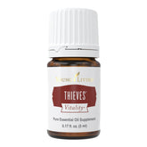 Young Living Thieves Vitality five-milliliter bottle for daily flavor and wellness routine.