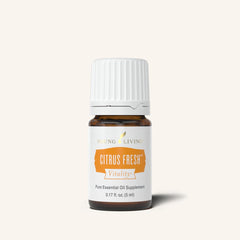 Young Living Vitality Citrus Fresh ingredients blend visual emphasizes pure citrus flavor potential.