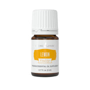 Young Living Vitality Lemon bottle closeup, highlighting bright citrus flavor for cooking