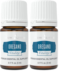 Young Living Vitality Oregano Oil bottle shows premium potency for culinary use.