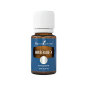 Young Living Wintergreen bottle close-up, a refreshing aroma ready to uplift mood.