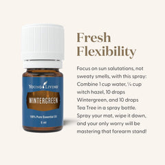 Young Living Wintergreen aroma close-up showing minty-sweet scent for ambience.