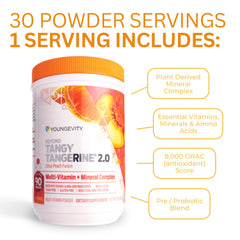Youngevity Beyond Tangy Tangerine 2.0 dosage spoon indicates easy measurement.