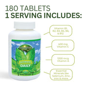 Nutrition facts panel for Youngevity Ultimate Daily featuring 20+ vitamins