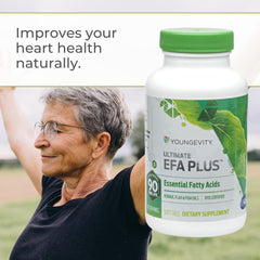 Youngevity Ultimate EFA Plus label front highlighting 90 soft gels