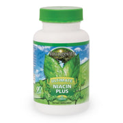 Youngevity Ultimate Niacin Plus bottle with tablets for cardiovascular support and everyday energy
