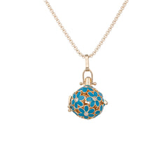Closeup of YoungJewl rhinestone daisy pendant showing sparkling detail