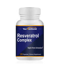Your Nutritionist Resveratrol bottle front showing 520 mg formula for daily antioxidant support.