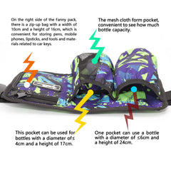 YOURUIMEI Massage Bottle Bag side view with zip pocket for security.