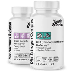 Youth & Tonic DIM bottle front for estrogen metabolism support.