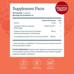 Youtheory 2X Action Probiotic capsules shown as easy to swallow vegetarian pills