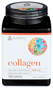 Youtheory Advanced Formula 1-2-3 collagen bottle supports skin, hair and nails.
