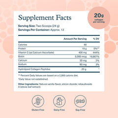 Youtheory Collagen Powder Vanilla scoop highlights easy daily mixing in beverages.