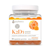 Gomitas Youtheory K2D3 sabor durazno para apoyo a la salud ósea y cardíaca.