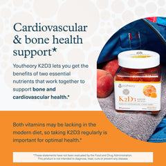 Etiqueta vegetariana de Youtheory K2D3 para dietas.