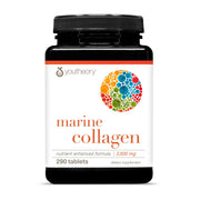 Youtheory Marine Collagen tablets in bottle supporting joint wellness