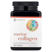 Youtheory Marine Collagen Tablets bottle for daily use and easy supplementation.