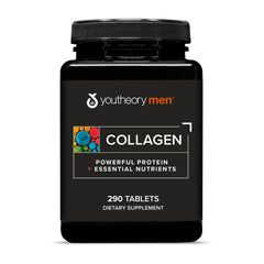 Youtheory Men’s Collagen bottle front view showing the 5,000 mg strength.