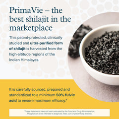 Youtheory Shilajit Primavie label detail, showing 500 mg per serving