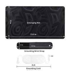 YRSHJJA grounding mat showing included grounding cord for easy setup