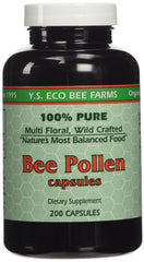 YS ECO Bee Farms bee pollen 1000mg bottle supports daily vitality and easy supplementation.