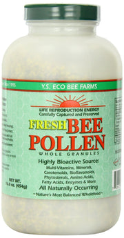 YS Eco Bee Farms fresh bee pollen granules shown for daily use
