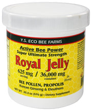 YS Eco Bee Farms Fresh Royal Jelly jar on shelf for daily wellness.